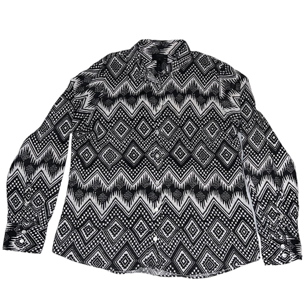 J crew boy linen Aztec print shirt